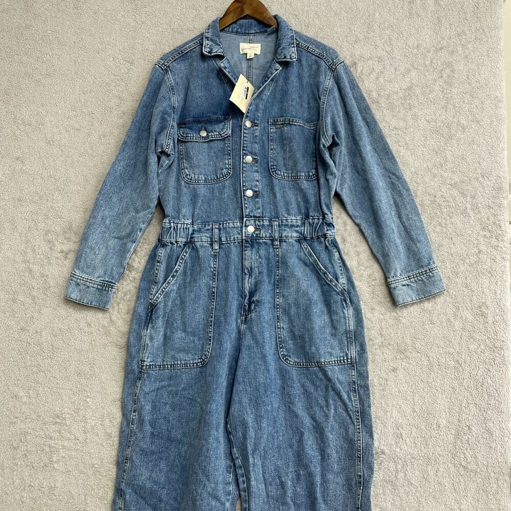 NEW Women's 12 Long Sleeve Utility Baggy Denim Jumpsuit - Universal Thread i1553 - Picture 5 of 9